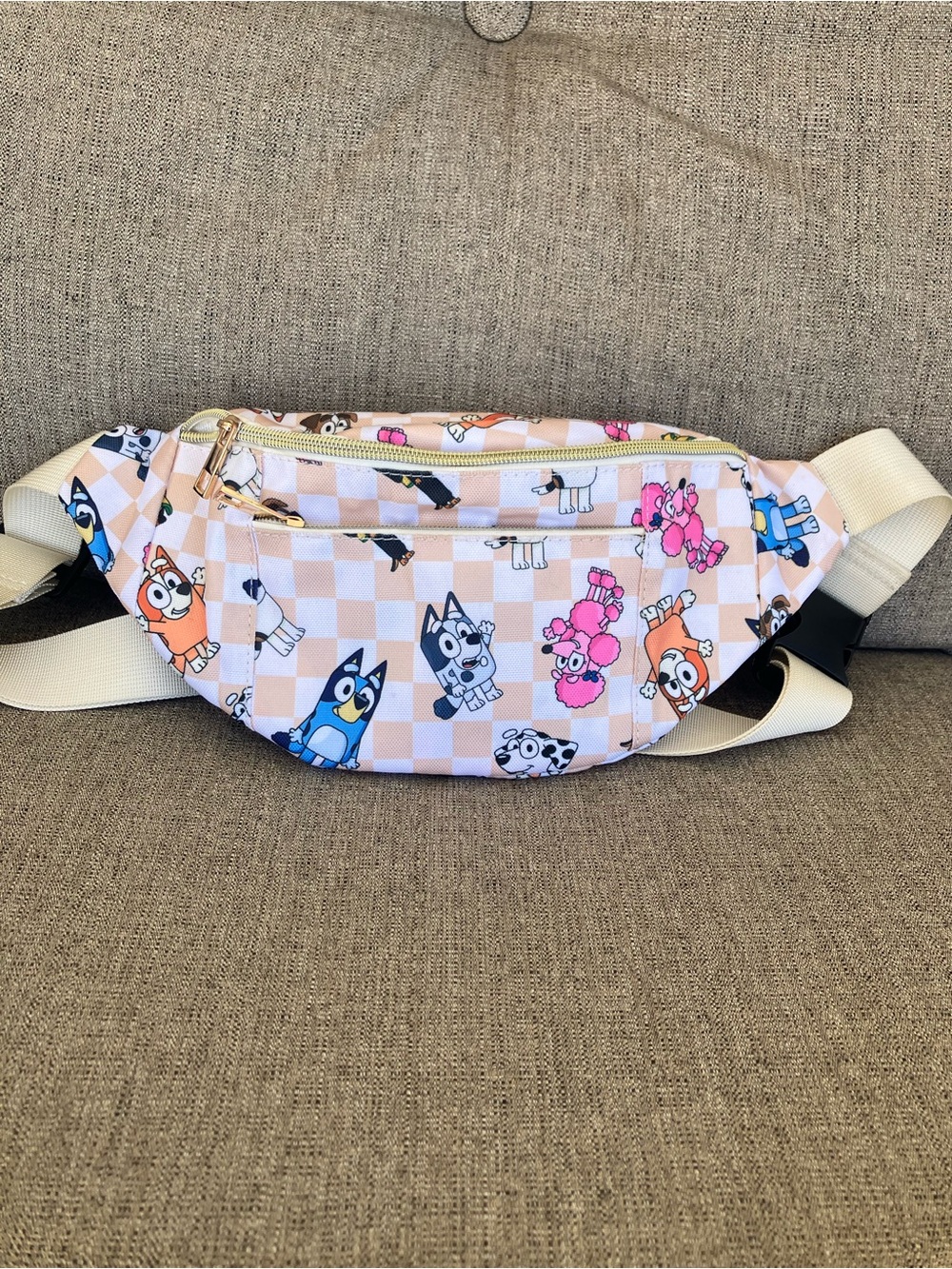 Bluey Pattern Pink Fanny Pack Belt Bag - Pets Small Pets